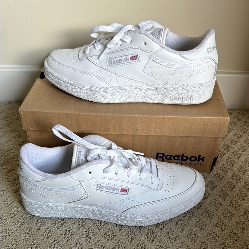 Reebok White/Sheer Grey Club C 85 Sneakers V50438 - lightly worn